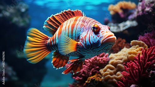 Colorful Tropical Fish Swimming in Coral Reef