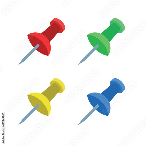 Pushpin symbol sign vector illustration thumbtack drawing