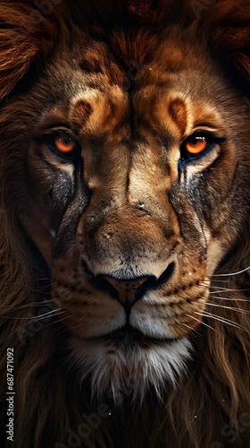 expressive closeup of a lion s face