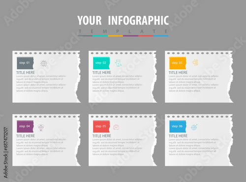 Infographic design presentation business infographic template with 6 options