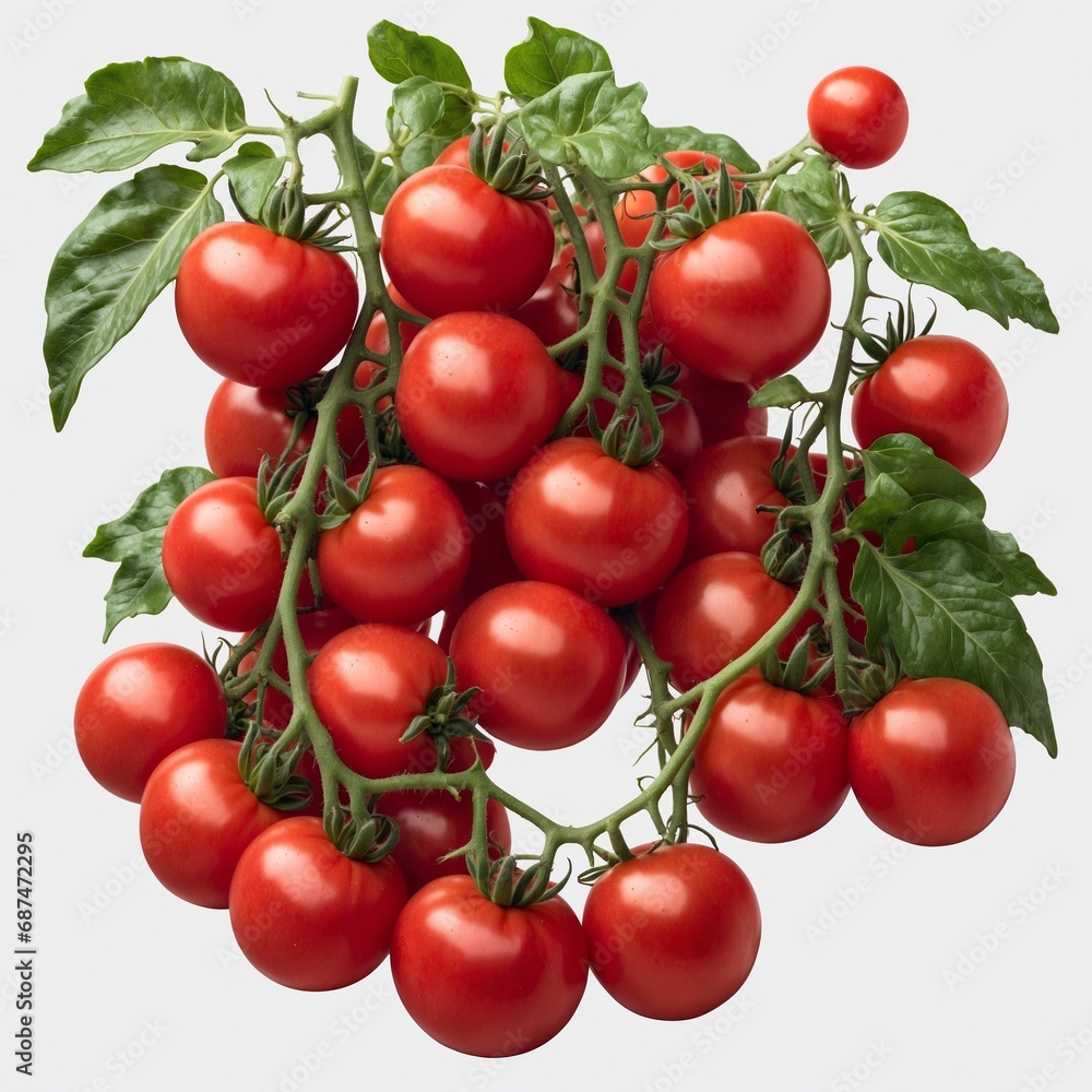  tomatoes on a white background. Ai generative