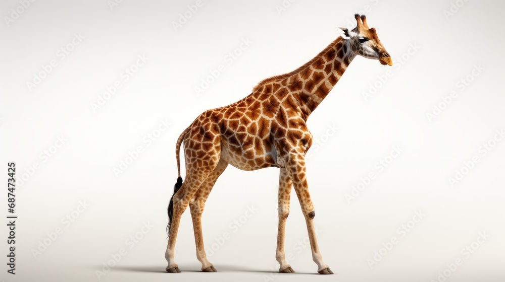 Naklejka premium Giraffe isolated on a white background