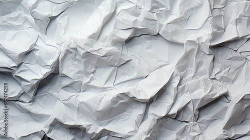 Seamless texture of white crumpled paper for background