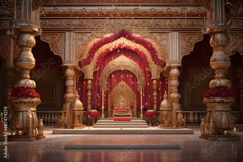 Indian wedding mandap, setting the stage for a culturally rich and enchanting ceremony