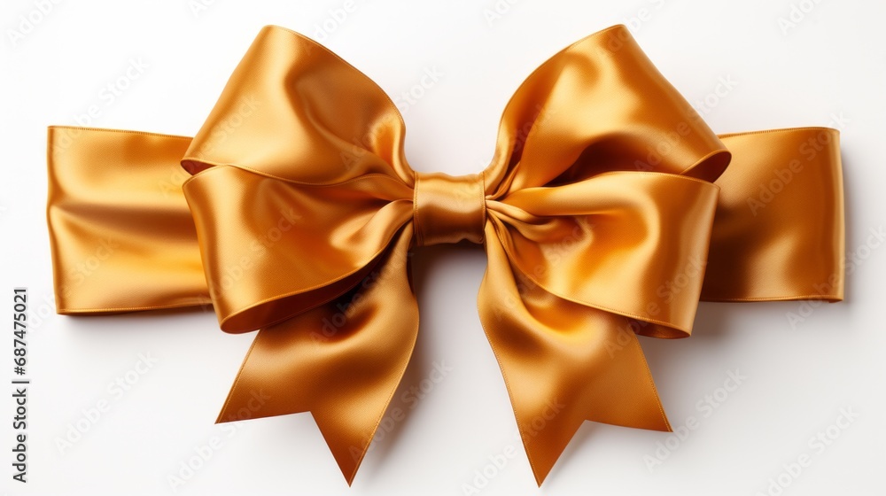 golden ribbon and bow isolated on white background golden ribbon and bow isolated on white background