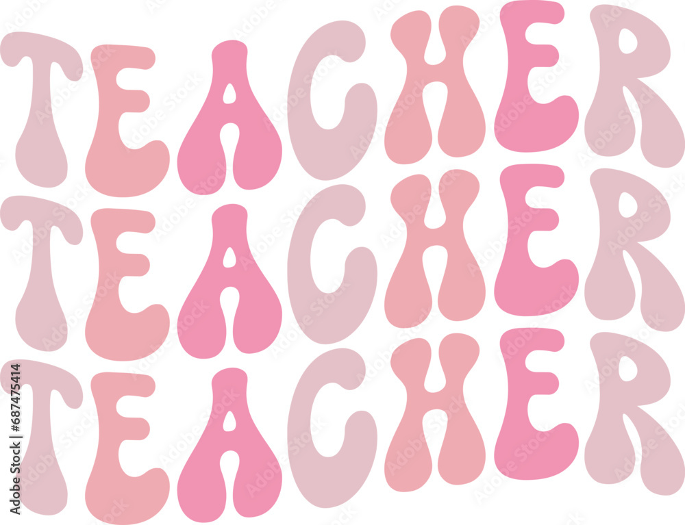 teacher retro svg design and digital download