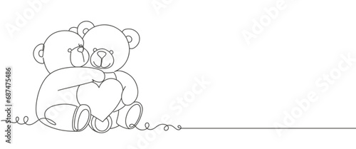 Teddy bear with heart line art drawing. line art of decoration,gift, bear, toy, stuffed toy, Valentine s day, March 8, birthday, romance, gift, relationship, love.