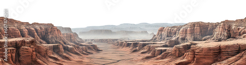 Picturesque canyon landscape cut out