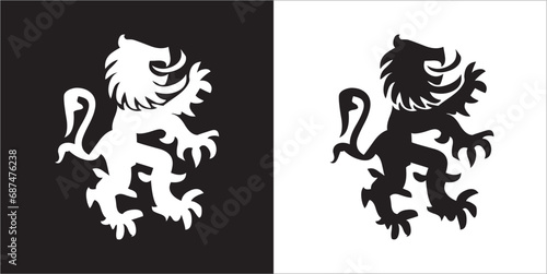 Illustration vector graphics of lion icon photo
