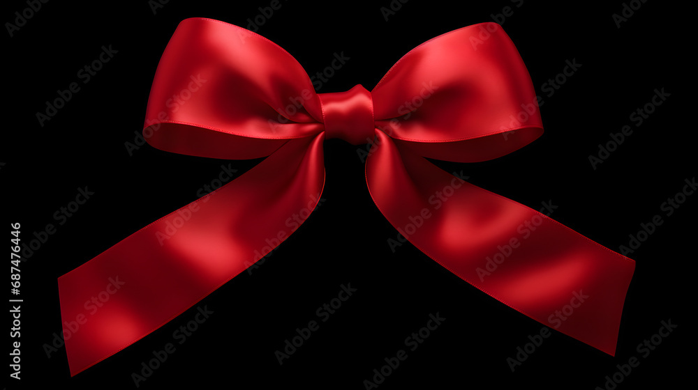 red bow isolated on black background red bow isolated on black background