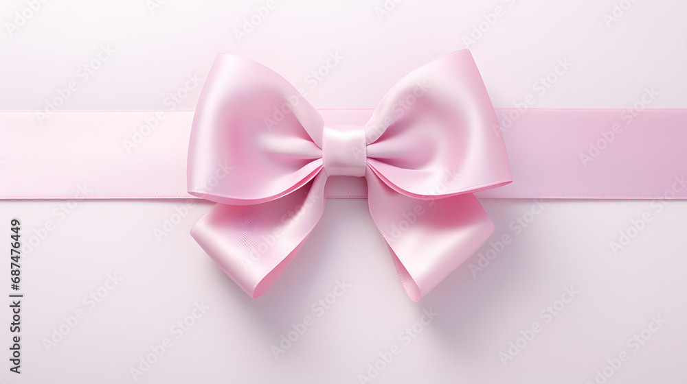 pink bow isolated on pink background pink bow isolated on pink background