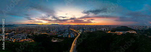 Canvas Print Aerial Hyperlapse of Kuala lumpur city with Luxury high rise condominium oversee