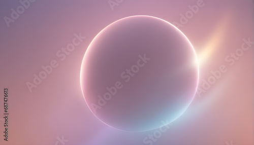 Trendy Colorful Pastel Pink Gradient Background With Blur Effect and Warm Shimmering Luminescent Light. Styled in a Soft Purple Round Lunar Sphere. Creating a Holographic Dreamy Visual Backdrop.