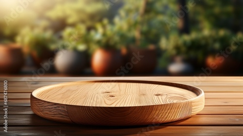 Product mockup scene with a clean wooden texture