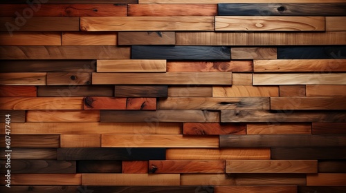 Manufactured wooden slats of diverse sizes created