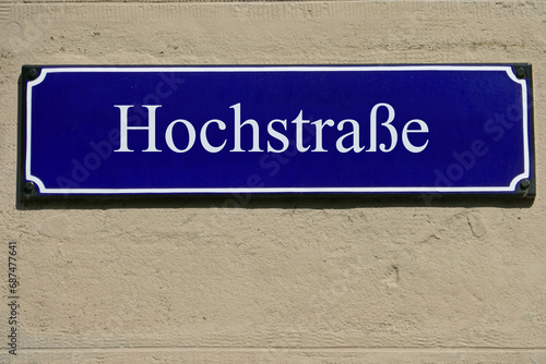 Emailleschild Hochstraße