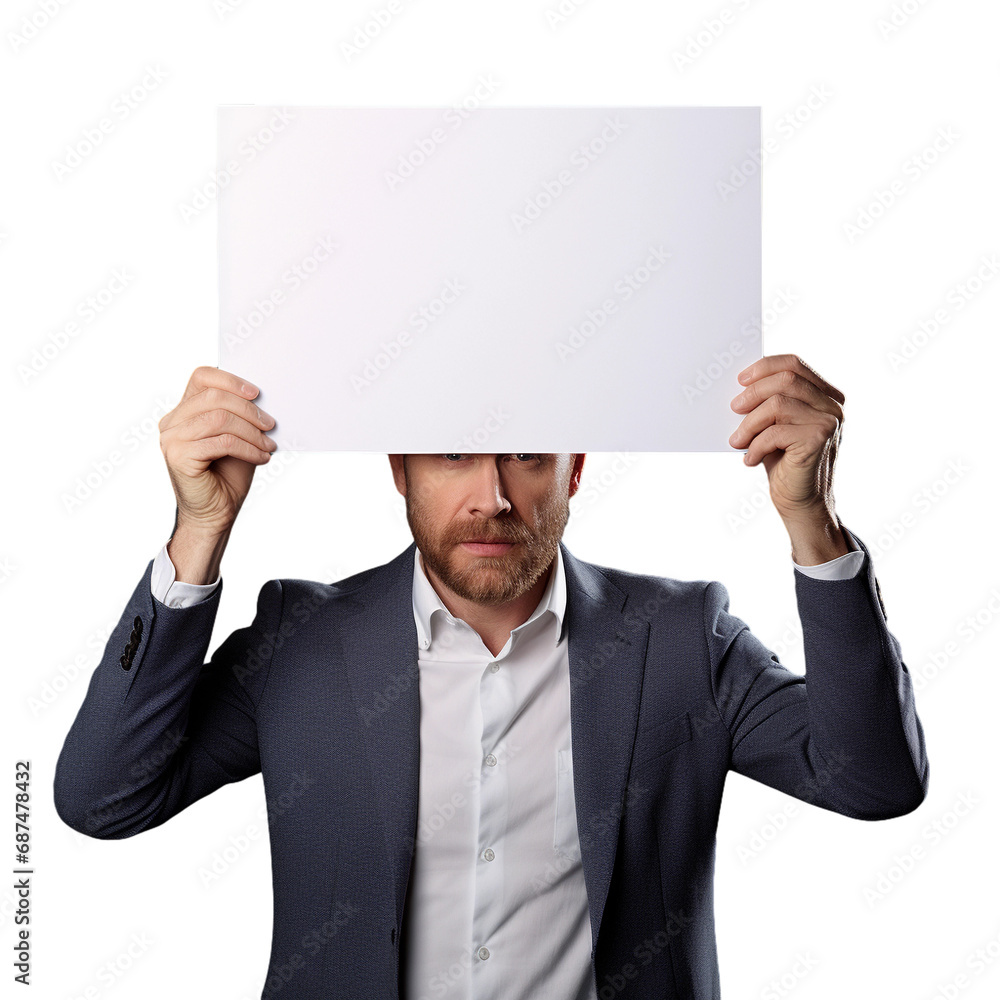 business men holding white banner, isolatedon white transparent background business men holding white banner, isolatedon white transparent background