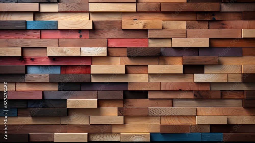 Manufactured wooden slats of diverse sizes created Manufactured wooden slats of diverse sizes created