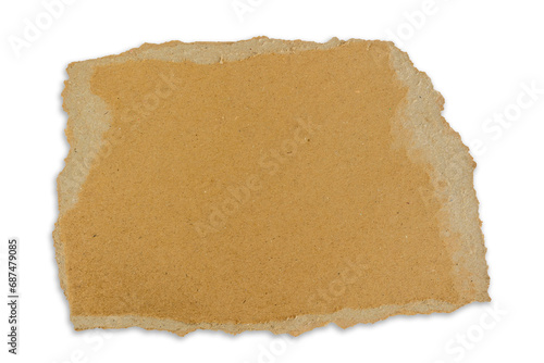 ripped cardboard paper note, isolated transparent background, png
