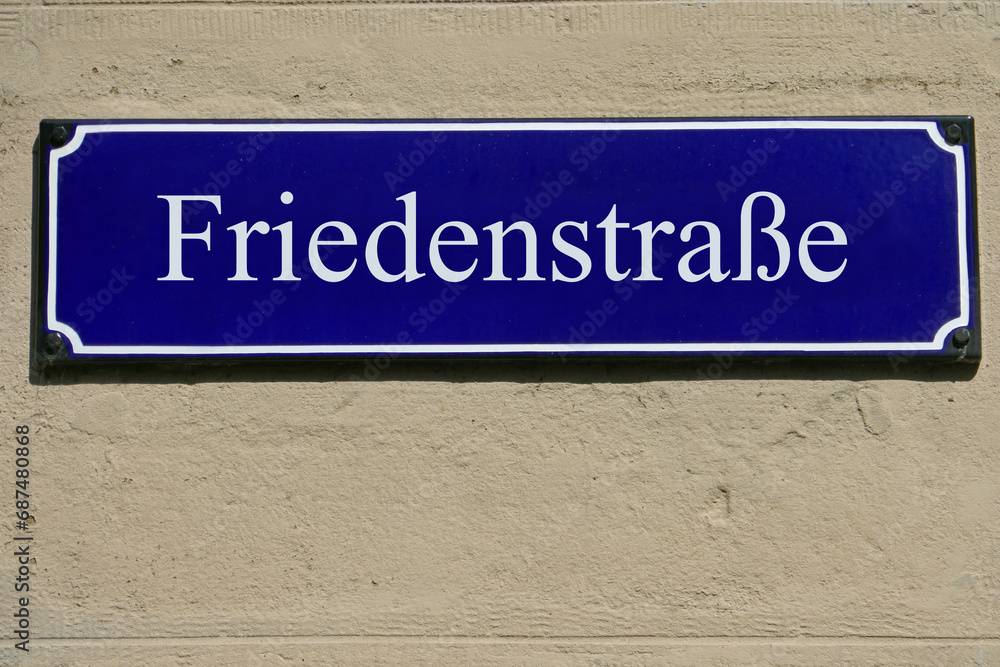 Emailleschild Friedensstraße