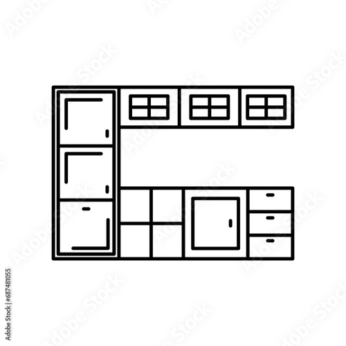 Kitchen cabinet vector icon illustration