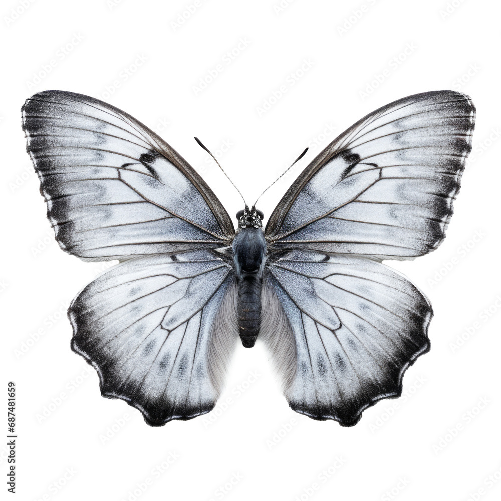 Grey butterfly on isolated background Grey butterfly on isolated background
