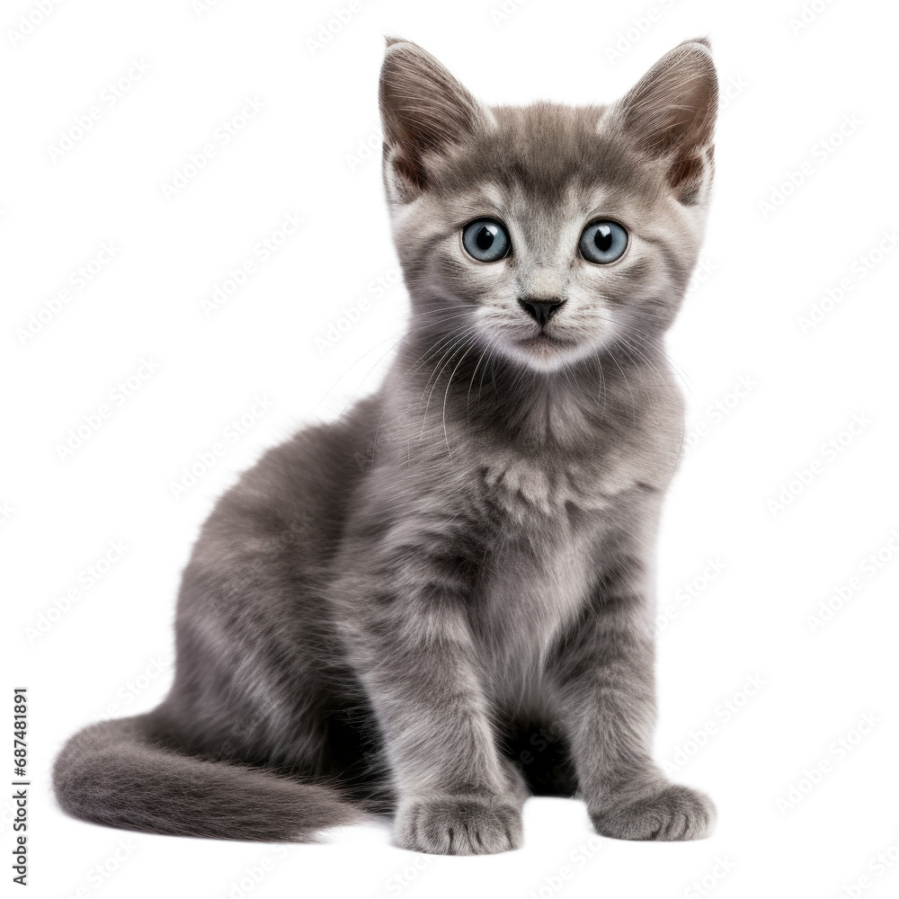Fototapeta premium grey kitty on isolated background