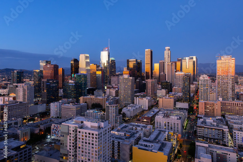 Los Angeles, California City Skyline at Dusk