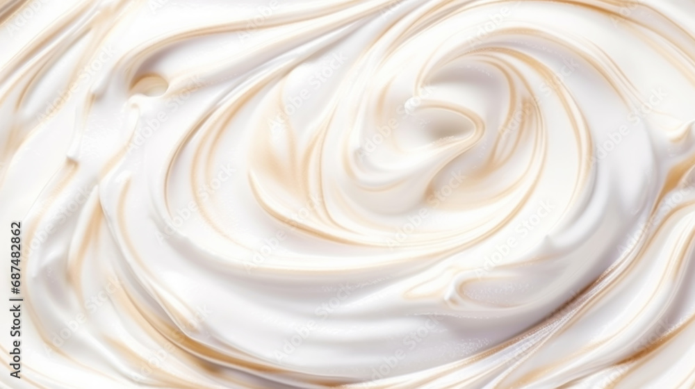 Close-up of vanilla ice cream texture. Top view of frozen white-yellow gelato surface. Food background. Generative AI Close-up of vanilla ice cream texture. Top view of frozen white-yellow gelato surface. Food background. Generative AI
