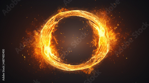 Vibrant Circle of Fire Sparks on Transparent Background - Dynamic Motion of Glowing Flame for Festive Celebrations, Holidays, and Joyous Occasions.