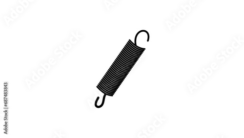 Coil Spring, black isolated silhouette