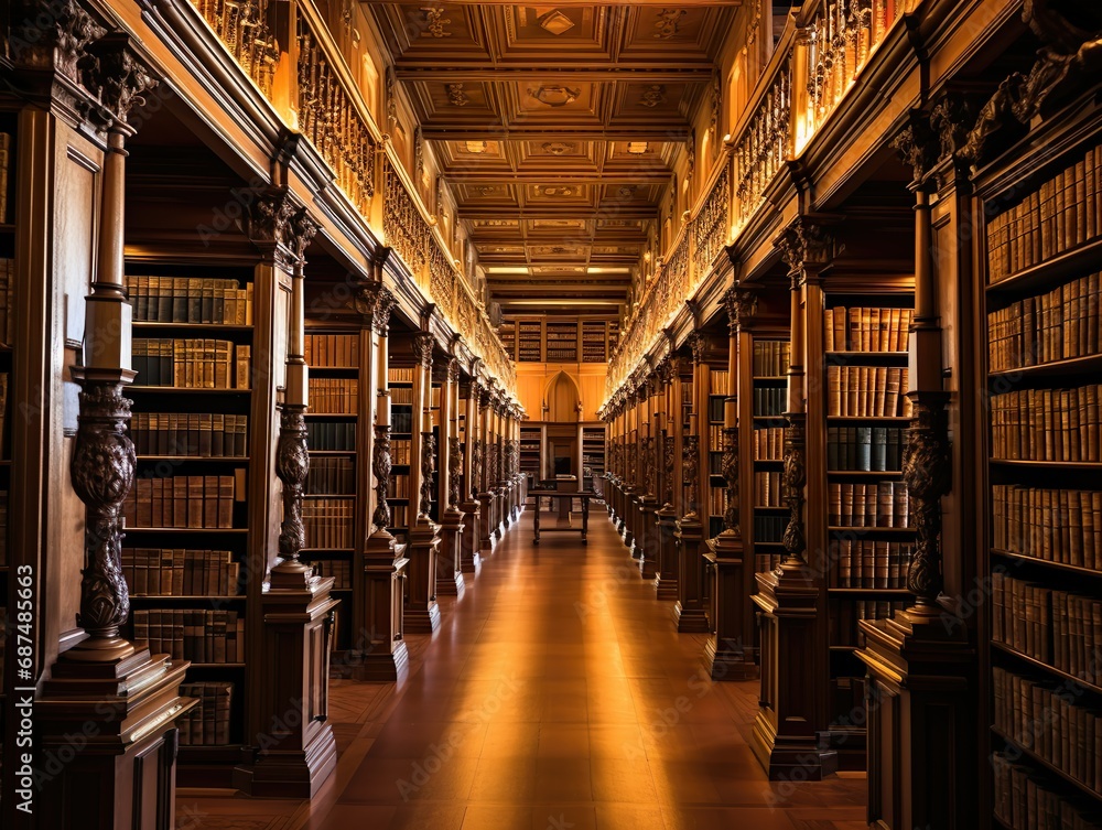 An Old Library with Many Old books