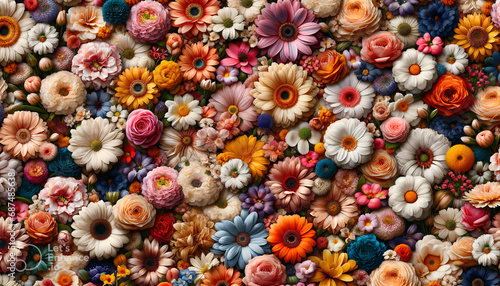 carpet of flowers, photo wallpaper with flowers #687485638
