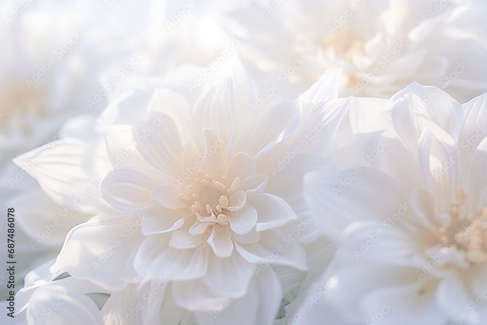 A Professional Macro of some Elegant White Flowers Placed on a Table in Heaps. A Professional Macro of some Elegant White Flowers Placed on a Table in Heaps.