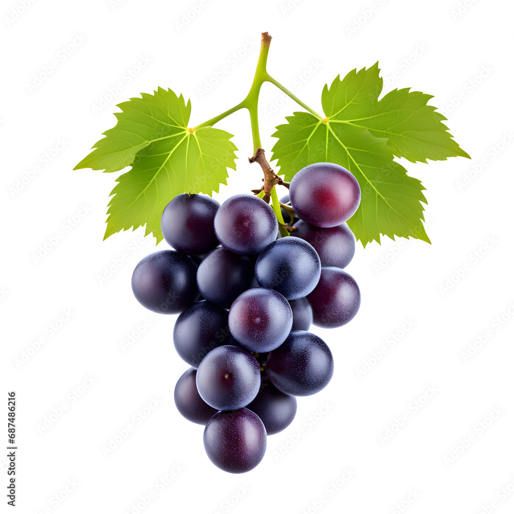 Fototapeta premium Grape Bunch Isolated on Transparent Background 