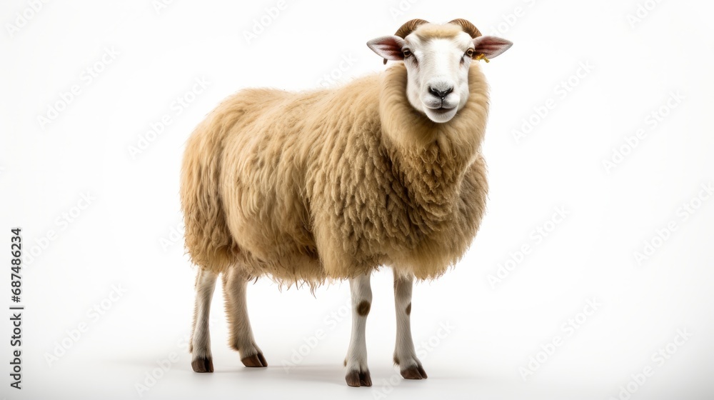 Fototapeta premium Sheep isolated on a white background