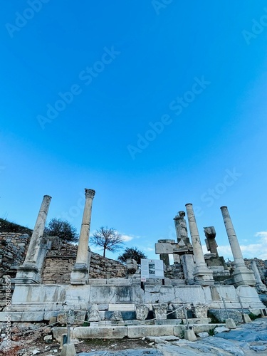 Elements of ancient architecture and ruins of Ephesus, Izmir. 