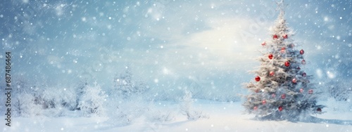 Season s Greetings  Snowy Fir Against the Ethereal Sky