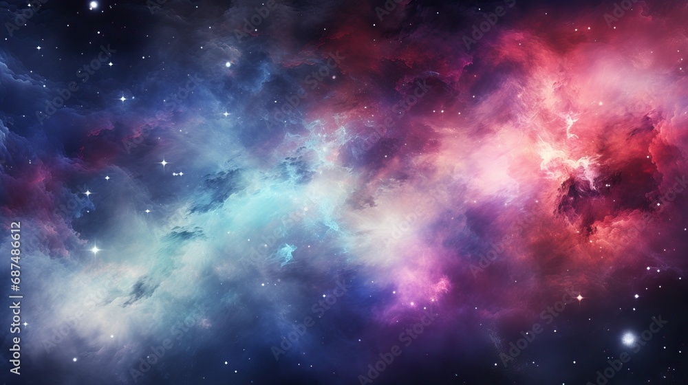 Naklejka premium Illustration made with Blue and Pink Nuanced Smoke Wallpaper with some Light coming from Behind creating a Three Dimensional Effect.