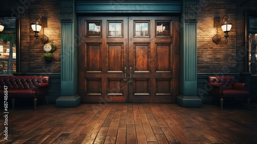 Doors of a property showing signs of aging and wear