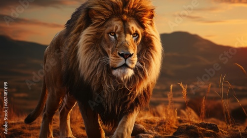 Regal Lion Ruler of the African Grasslands
