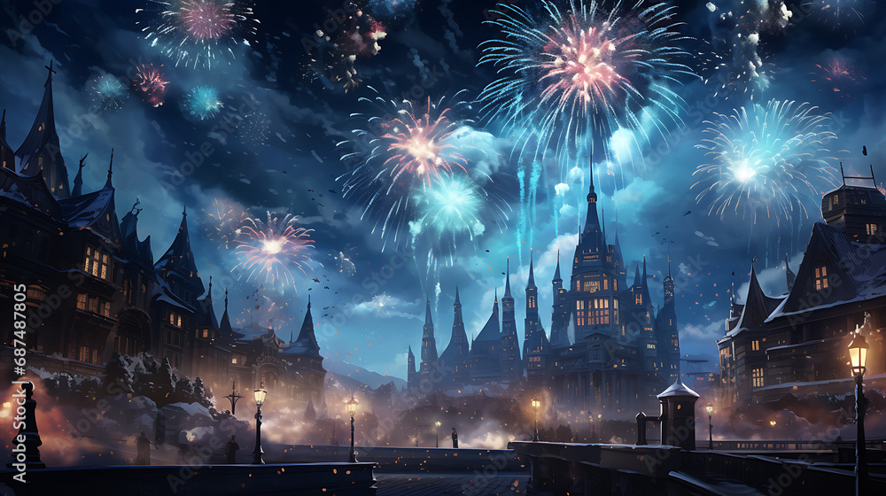 Naklejka premium New year background