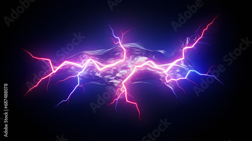3D lightning bolt pattern with dynamic electric energy