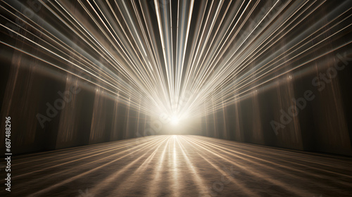 3D sunbeam pattern radiating from central light source