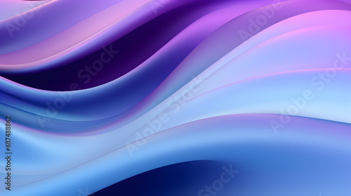 Wallpaper Mural Abstract 3D wave pattern in gradient blue and purple Torontodigital.ca