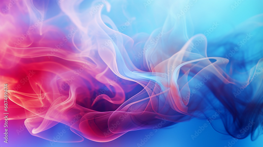 Vibrant Color Transitions: Abstract Smoke Background with Expressive Ice and Fire Elements - Modern Artistic Design for Creative Illustrations and Dynamic Digital Concepts.