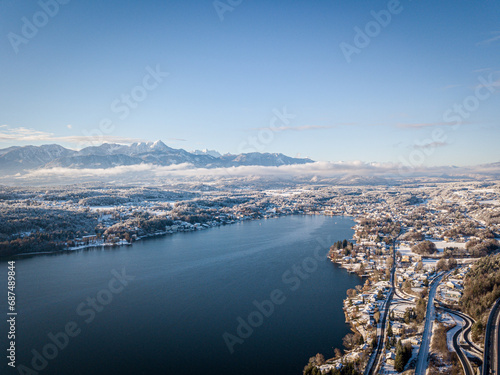 Wörthersee im Winter mit Blick auf Velden photo