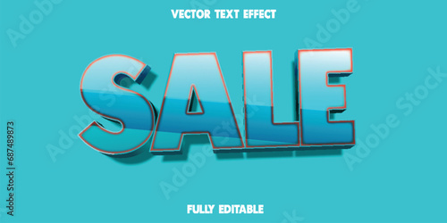Sale social media banner and post text effect editable modern and poster text style