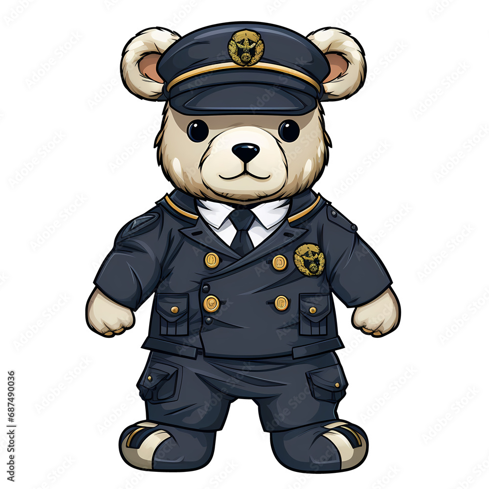 Cute Teddy Bear Navy Seal Clipart Illustration