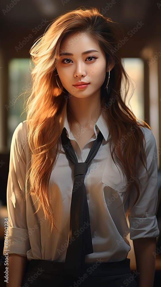 Portrait of pretty working women white shirt Portrait of pretty working women white shirt